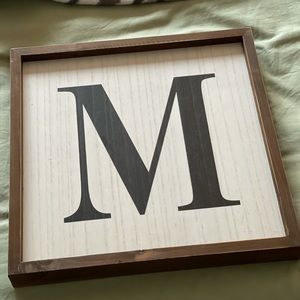Hobby Lobby. Wood Frame, Hanging Letter M.